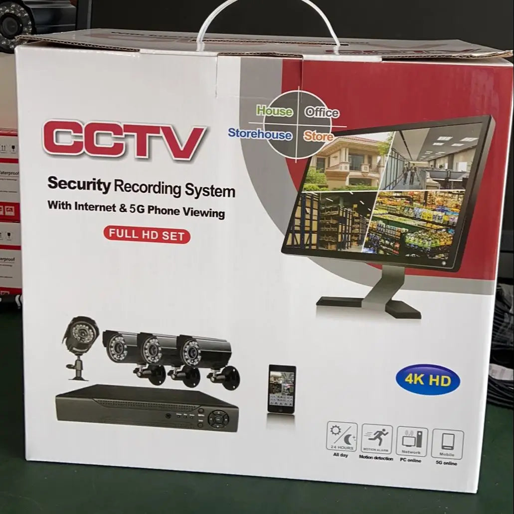 CCTV System Infrared Night Vision 4CH 1080P AHD DVR Kit 4pcs Waterproof Camera Motion Alarm Video Surveillance Outdoor Security