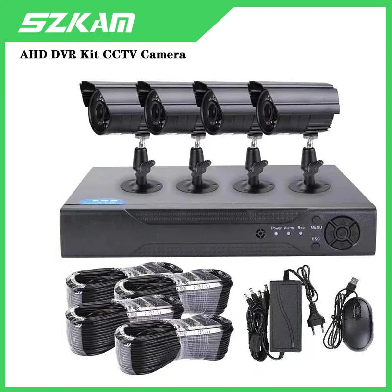CCTV System Infrared Night Vision 4CH 1080P AHD DVR Kit 4pcs Waterproof Camera Motion Alarm Video Surveillance Outdoor Security